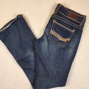 BKE Flare Jeans Stella Womens Denim 31L Dark Wash Embroidered Y2K 31x33.5